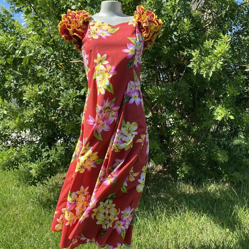 Floral Tropical Hawaii Puff Sleeve Multicolor